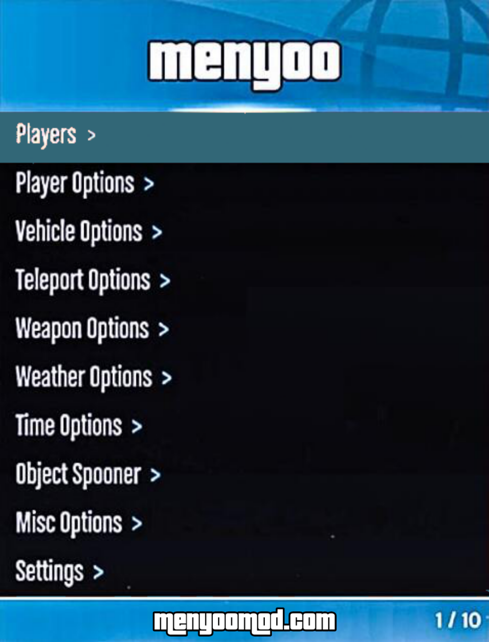 Menyoo Mod Menu Interface
